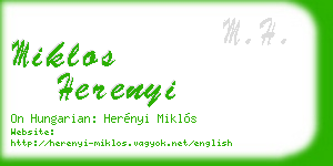 miklos herenyi business card